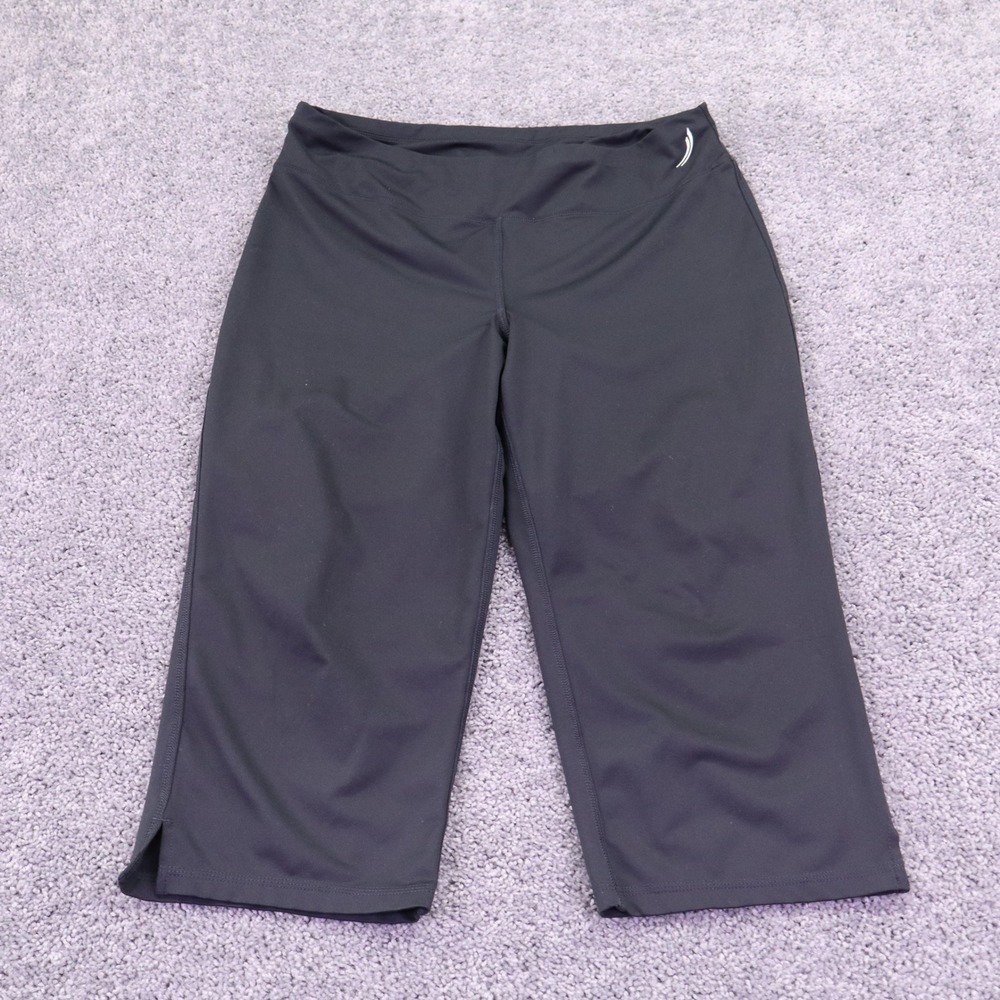 Exertek Capris Womens Large Black Activewear Athletic Yoga Workout Pants